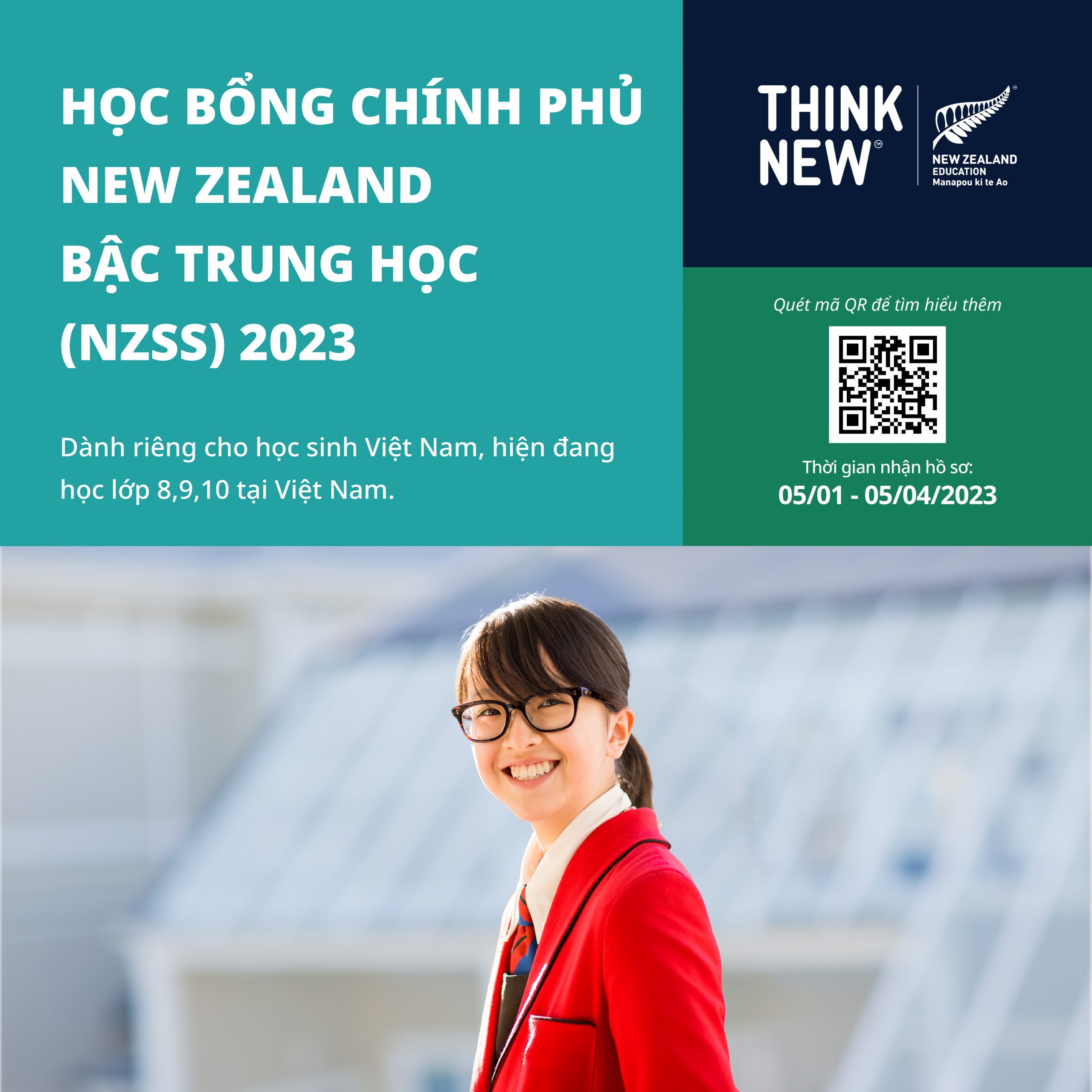 HỌC BỔNG CHÍNH PHỦ NEW ZEALAND BẬC TRUNG HỌC DÀNH CHO HỌC SINH VIỆT NAM 2023