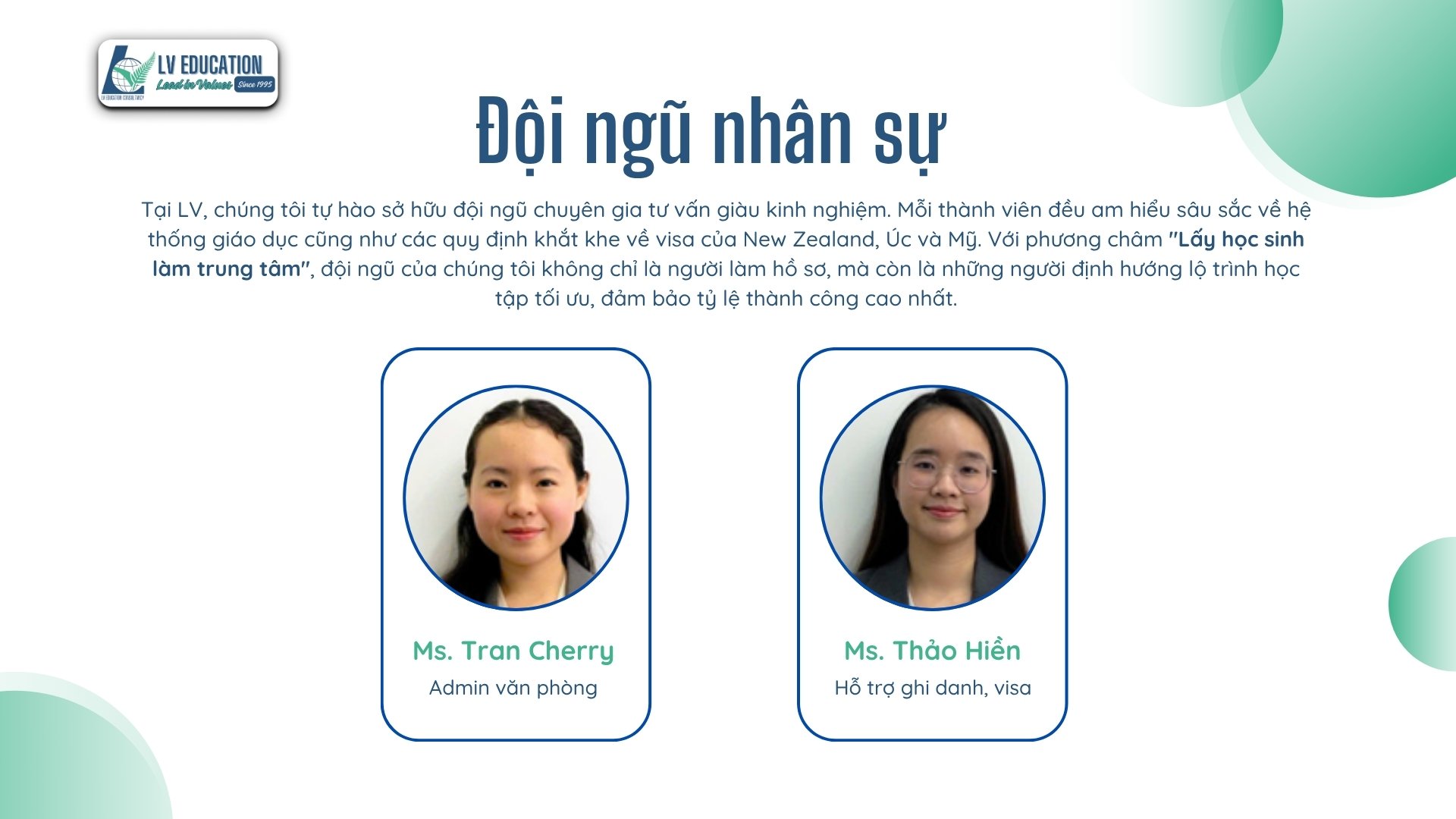 Đội ngũ nhân sự LV Education